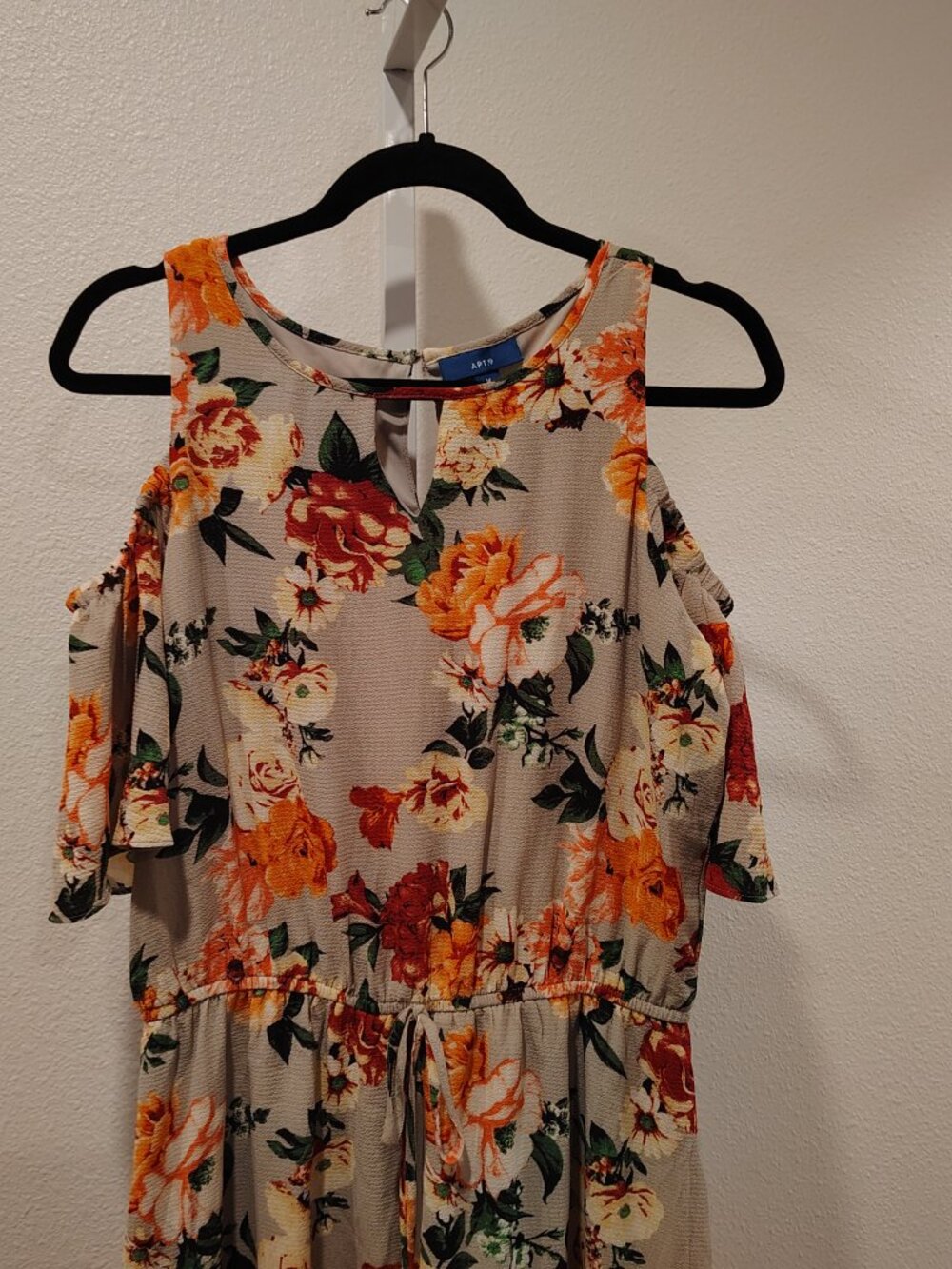 Apt. 9 Women's Floral High Low Dress Size Medium Cold Shoulder Polyester NWT - Picture 3 of 11